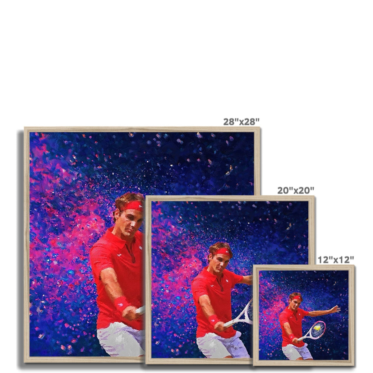 Roger Federer Oil Style Framed Print