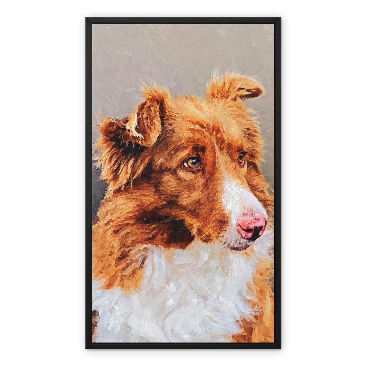 Dog Oil Palette Pint Framed Canvas