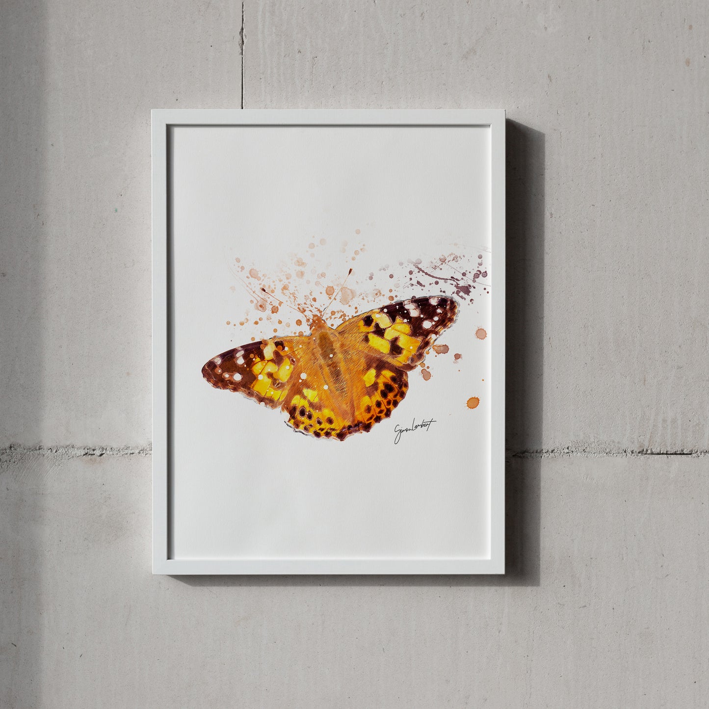 Butterfly Portrait Splatter Style Artwork Fine Art Print (Unframed)