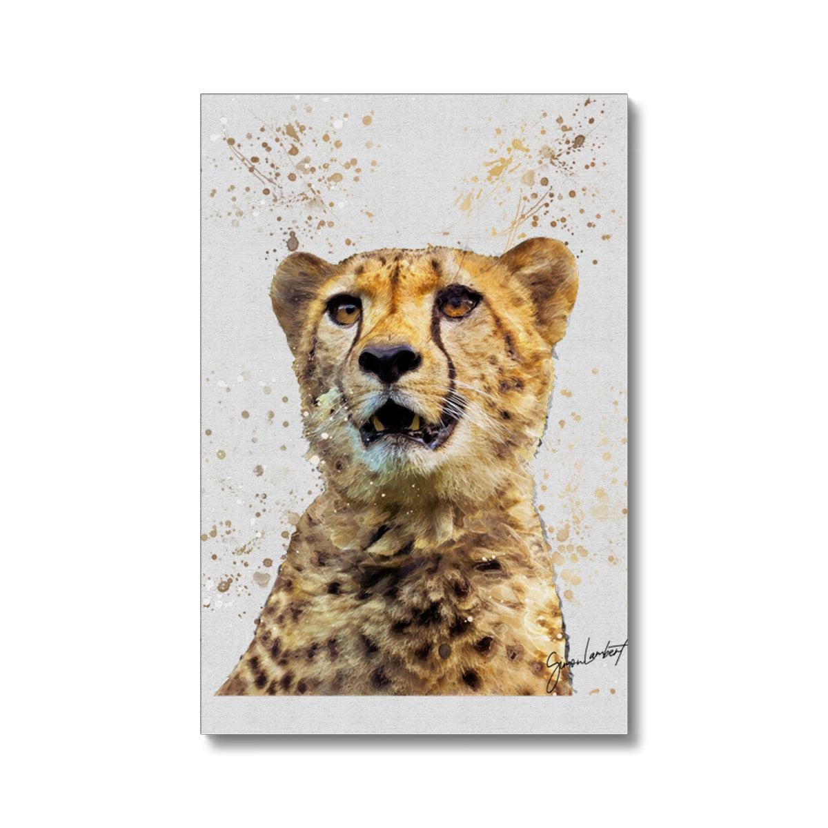 Cheetah Splatter Brush Artwork Eco Canvas