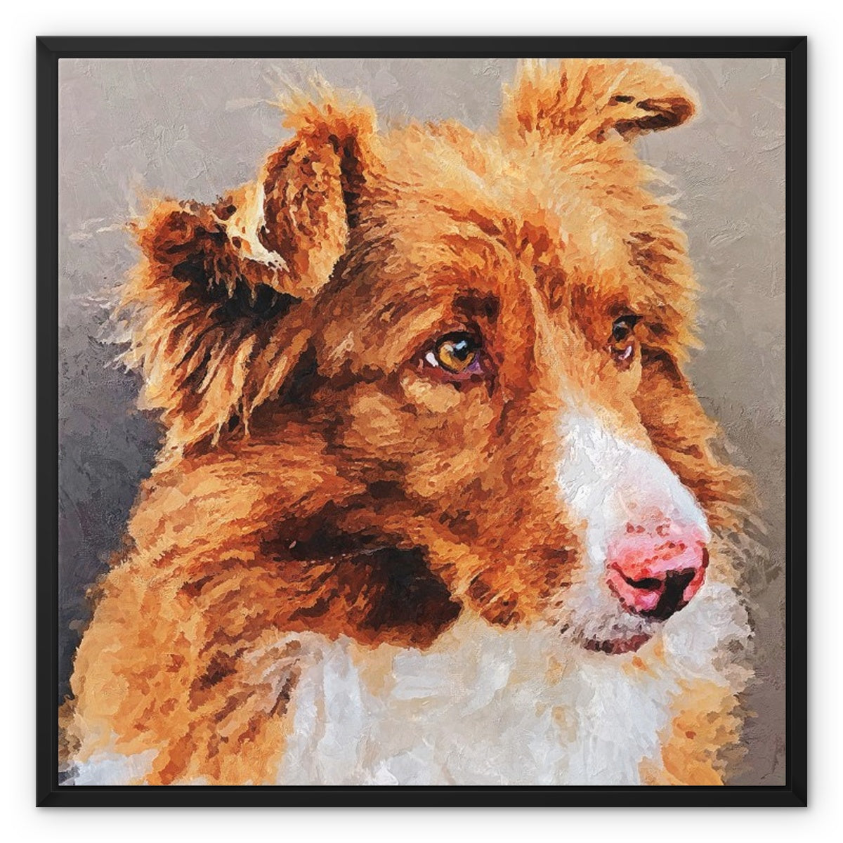 Dog Oil Palette Pint Framed Canvas
