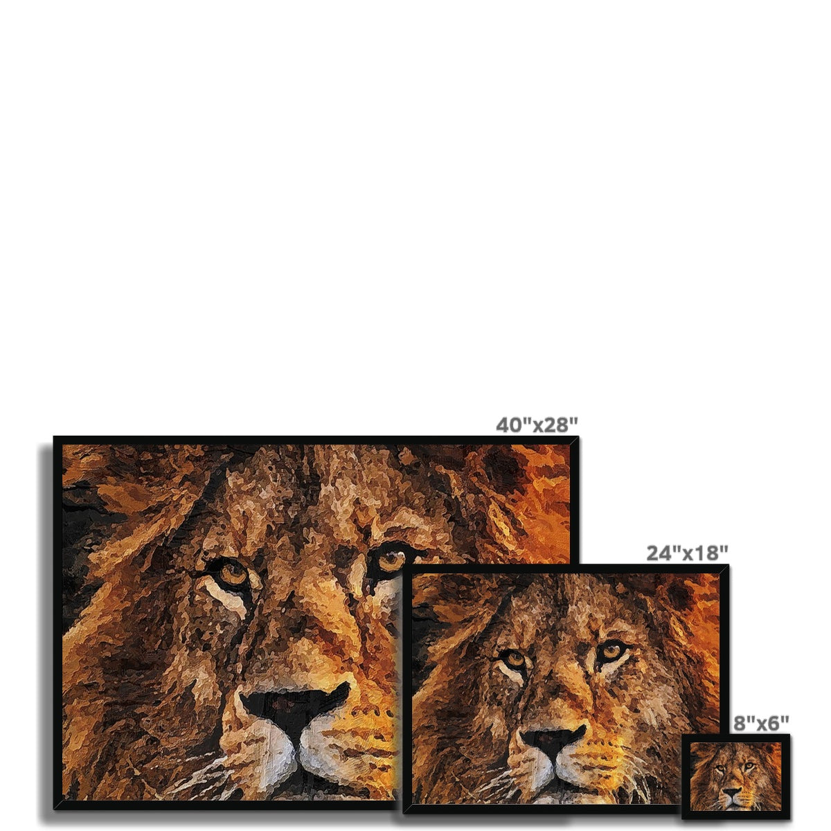 Lion Oil Palette Print Framed Print