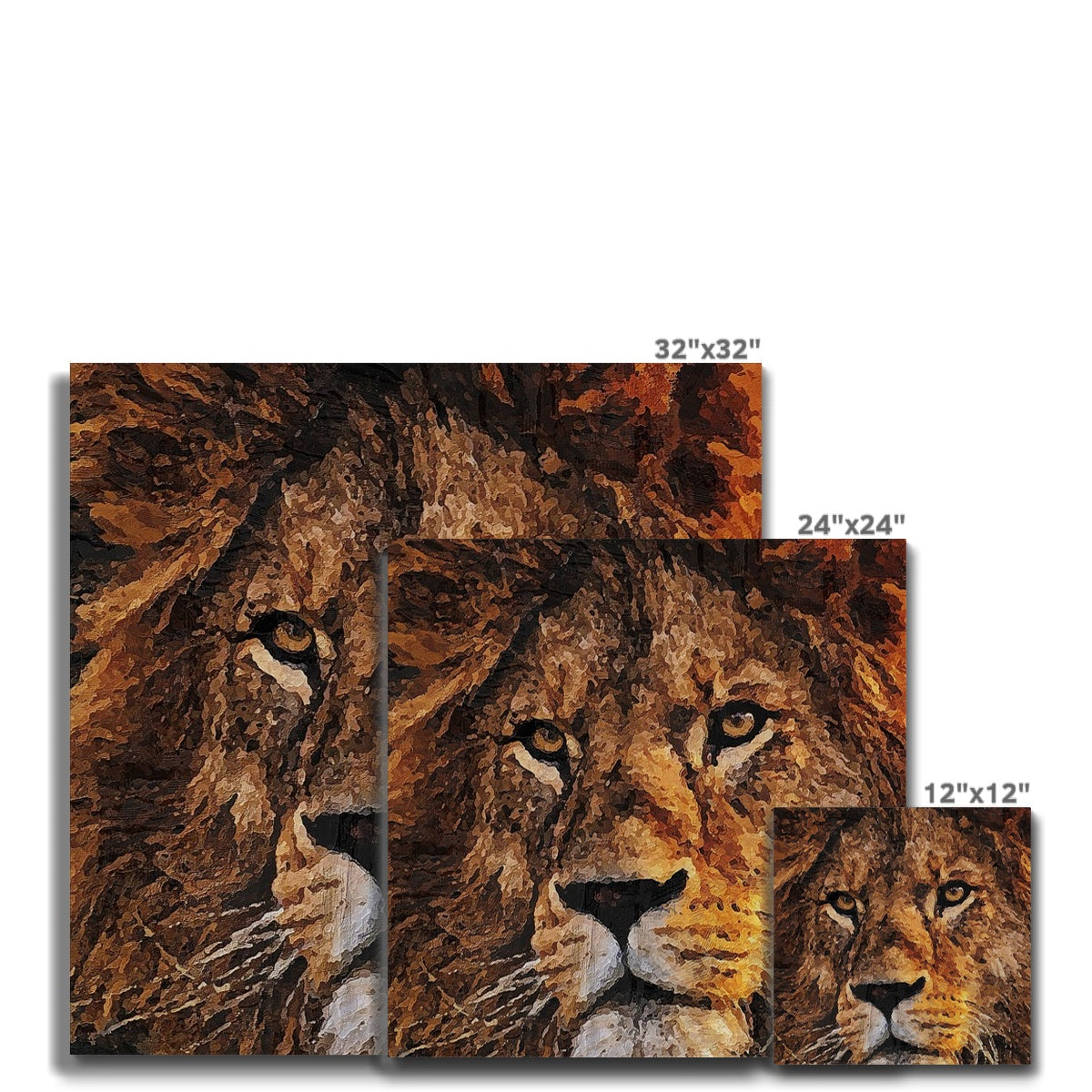 Lion Oil Palette Print Canvas
