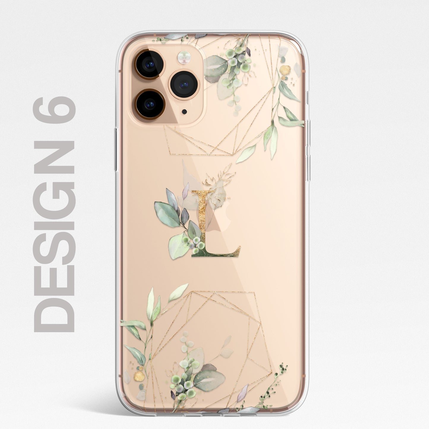 Personalised Floral Botanic Custom CLEAR Cover Case Flower for iPhone 14 12 11