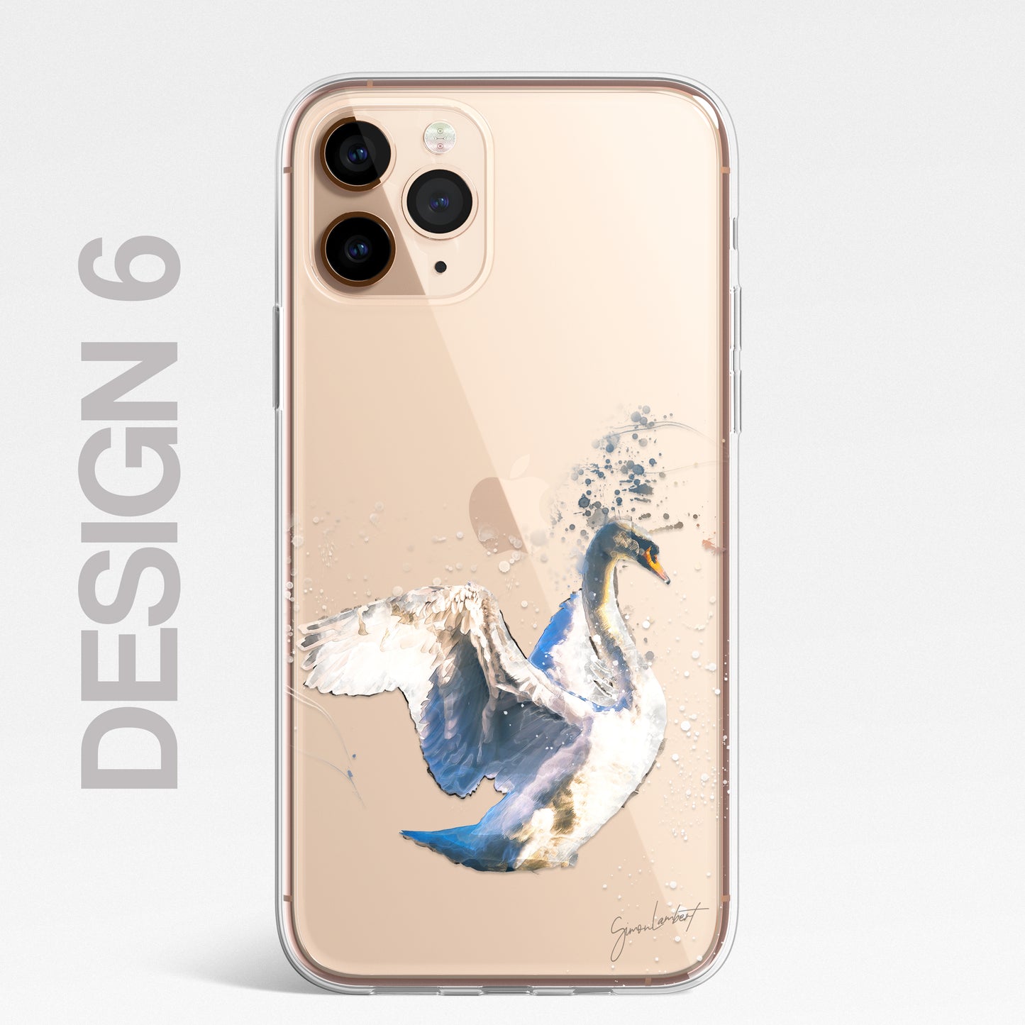 British Birds Phone Case Splatter Art CLEAR Cover Case for iPhone 14 13 12 Pro +