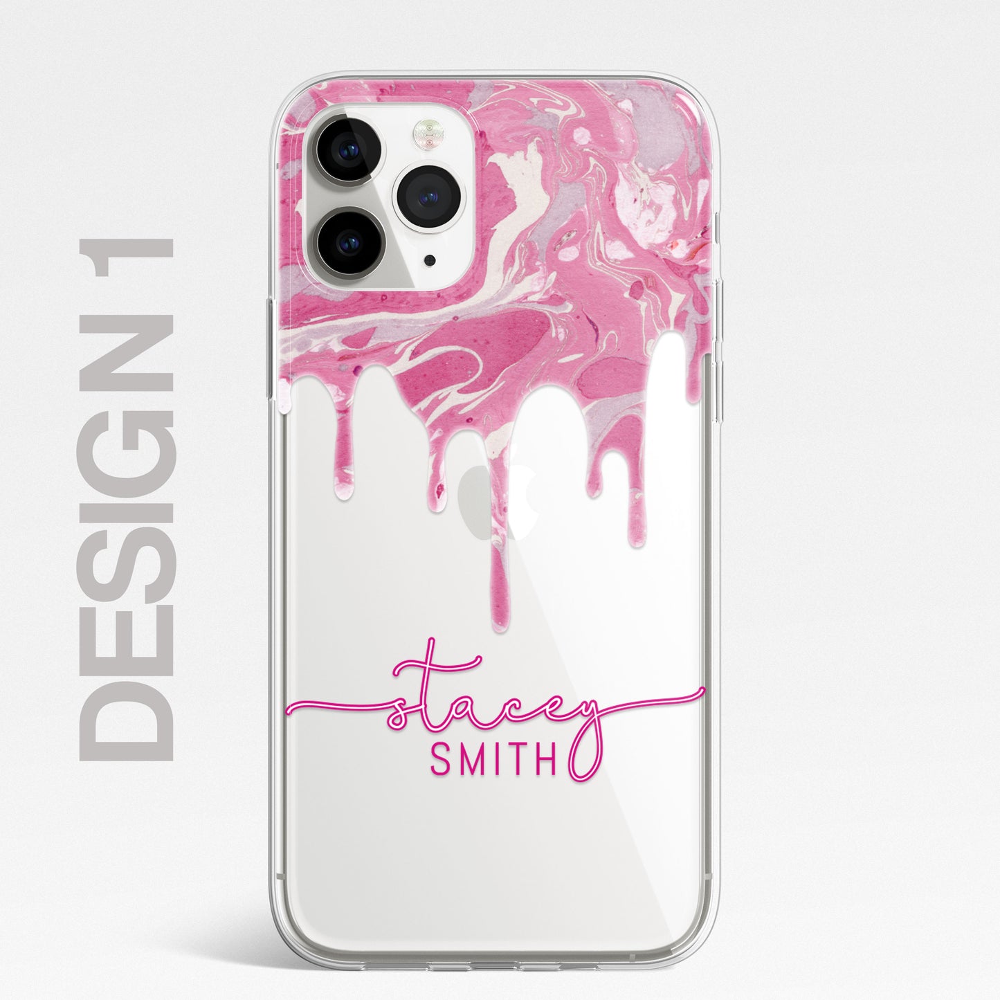 Personalised CLEAR Marble Paint Candy Phone Cover Case For iPhone 13 12 Pro Max