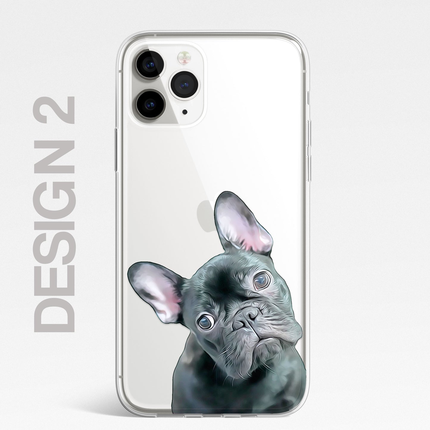 Bulldog French British Dog PET Portrait CLEAR Phone Cover Case for iPhone 14 13+
