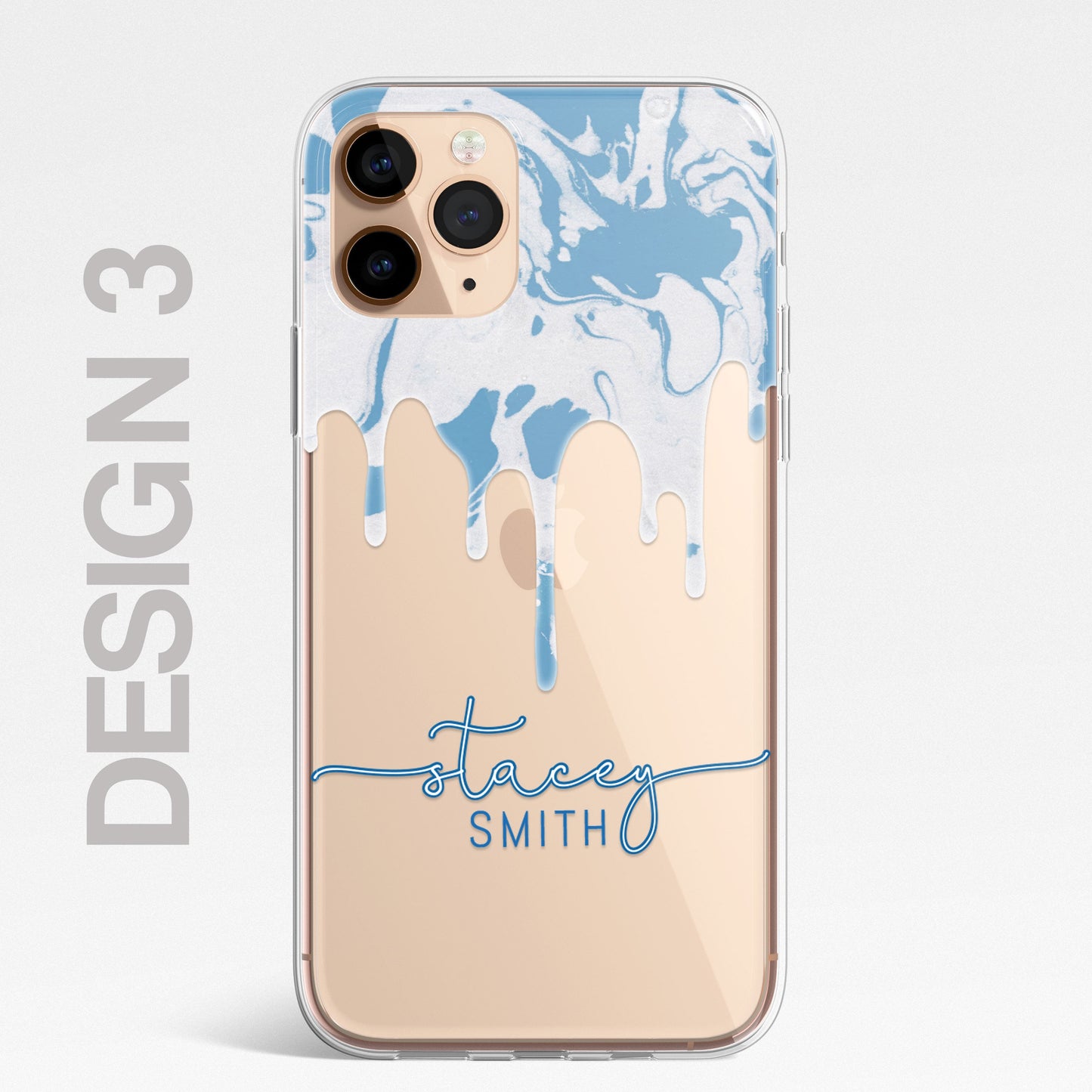 Personalised CLEAR Marble Paint Candy Phone Cover Case For Samsung Galaxy S20 21