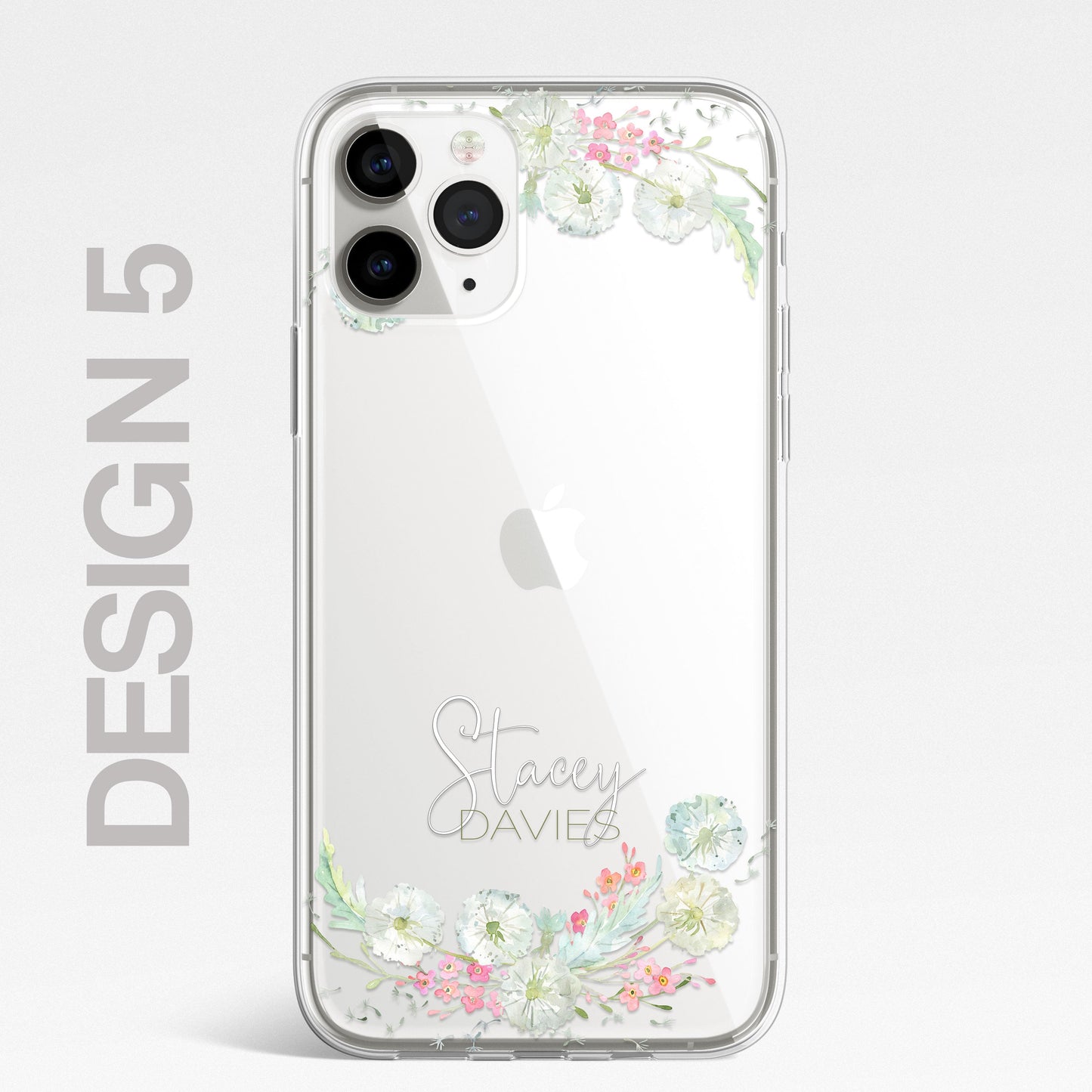 Personalised Floral Dandelions Custom CLEAR Cover Case Flower for Samsung S21 S2