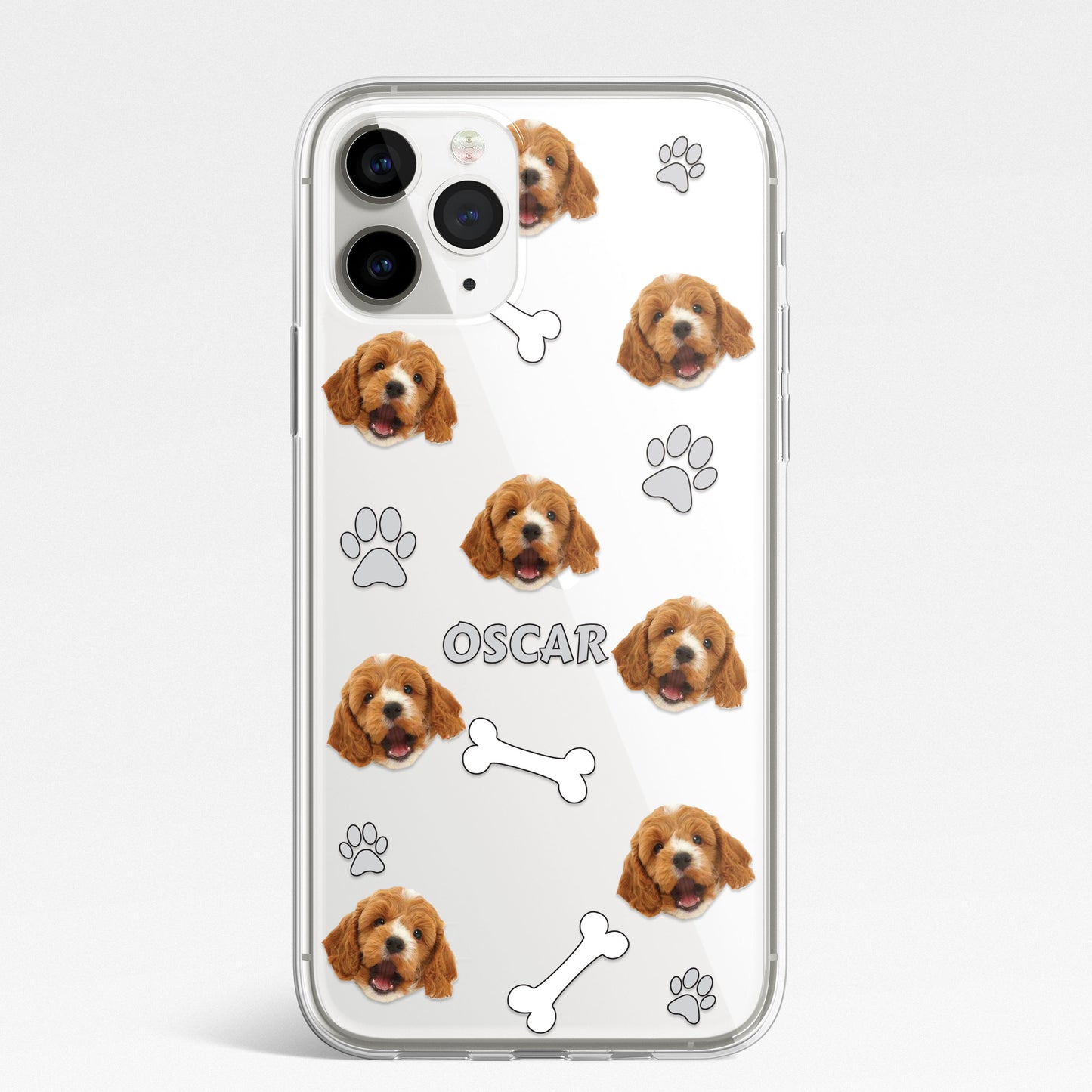 PET Dog Cat Icon Personalised Animal Phone Case CLEAR Cover for iPhone 14 13 12+