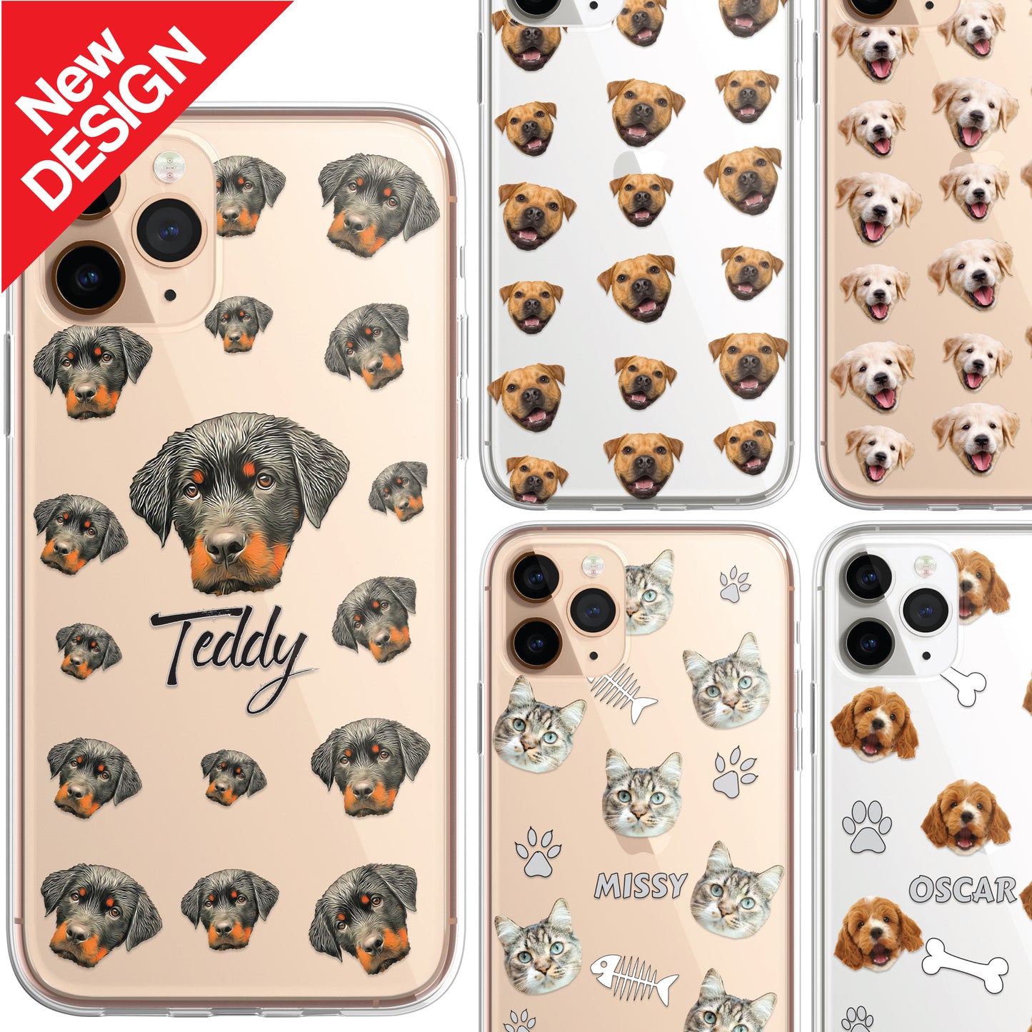 PET Dog Cat Icon Personalised Animal Phone Case CLEAR Cover for iPhone 14 13 12+