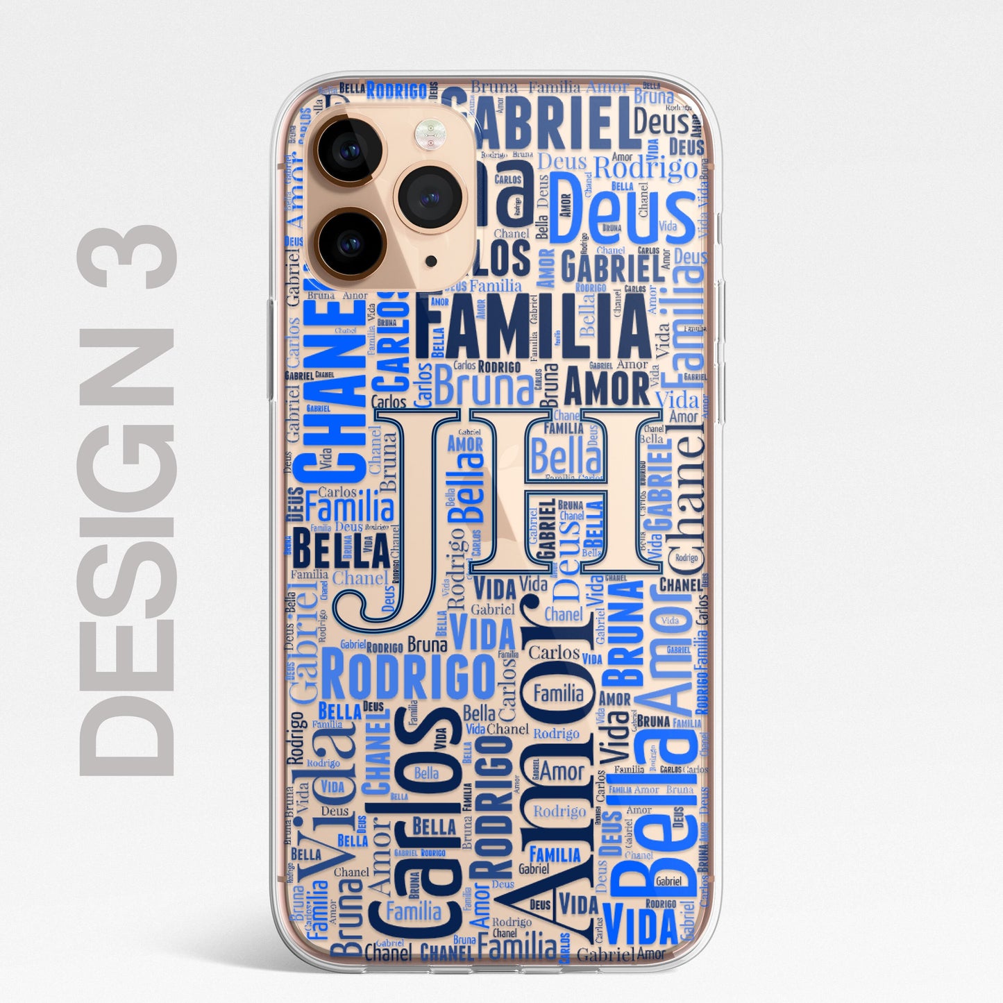 Personalised Initials Custom Silicone CLEAR Phone Case Cover Monogram Word Art Pretty Gold iPhone 11 12 XS XR Plus Pro Samsung Galaxy