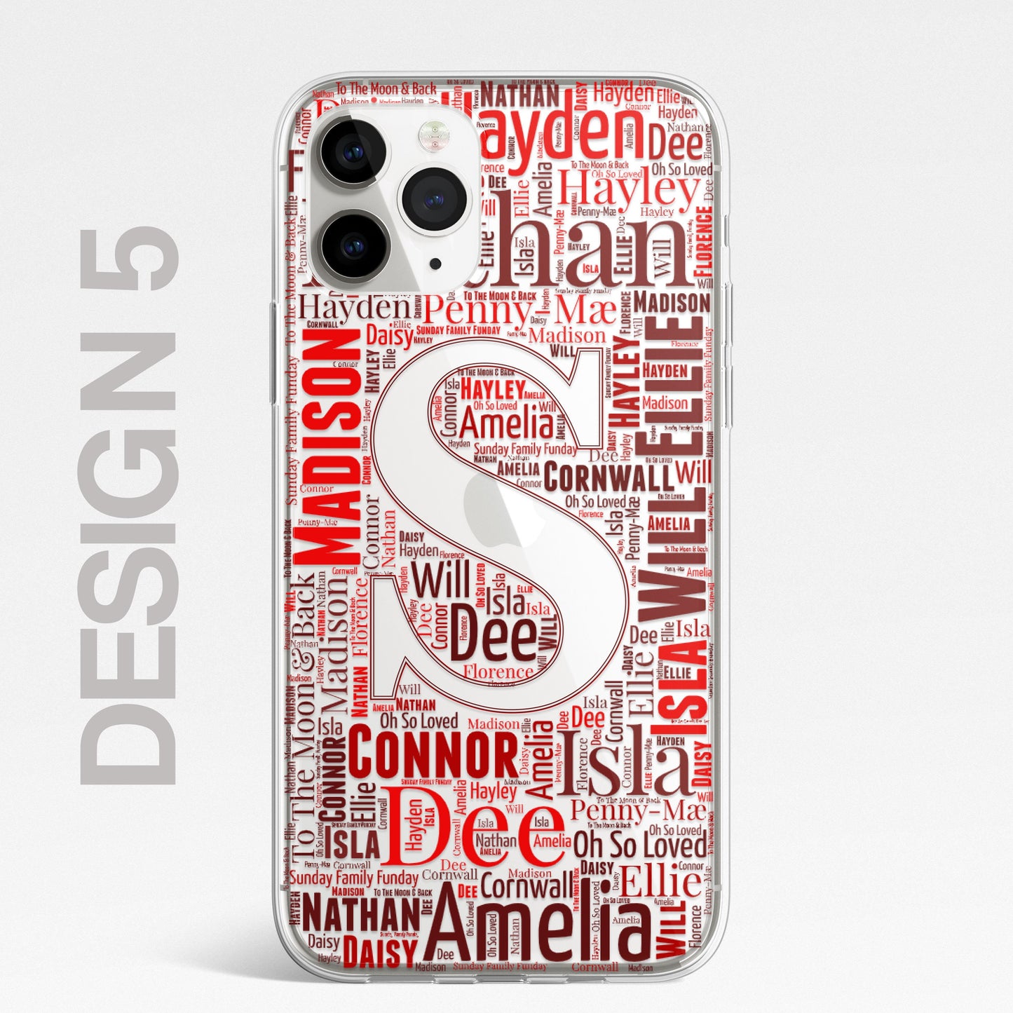 Personalised Initials Custom Silicone CLEAR Phone Case Cover Monogram Word Art Pretty Gold iPhone 11 12 XS XR Plus Pro Samsung Galaxy