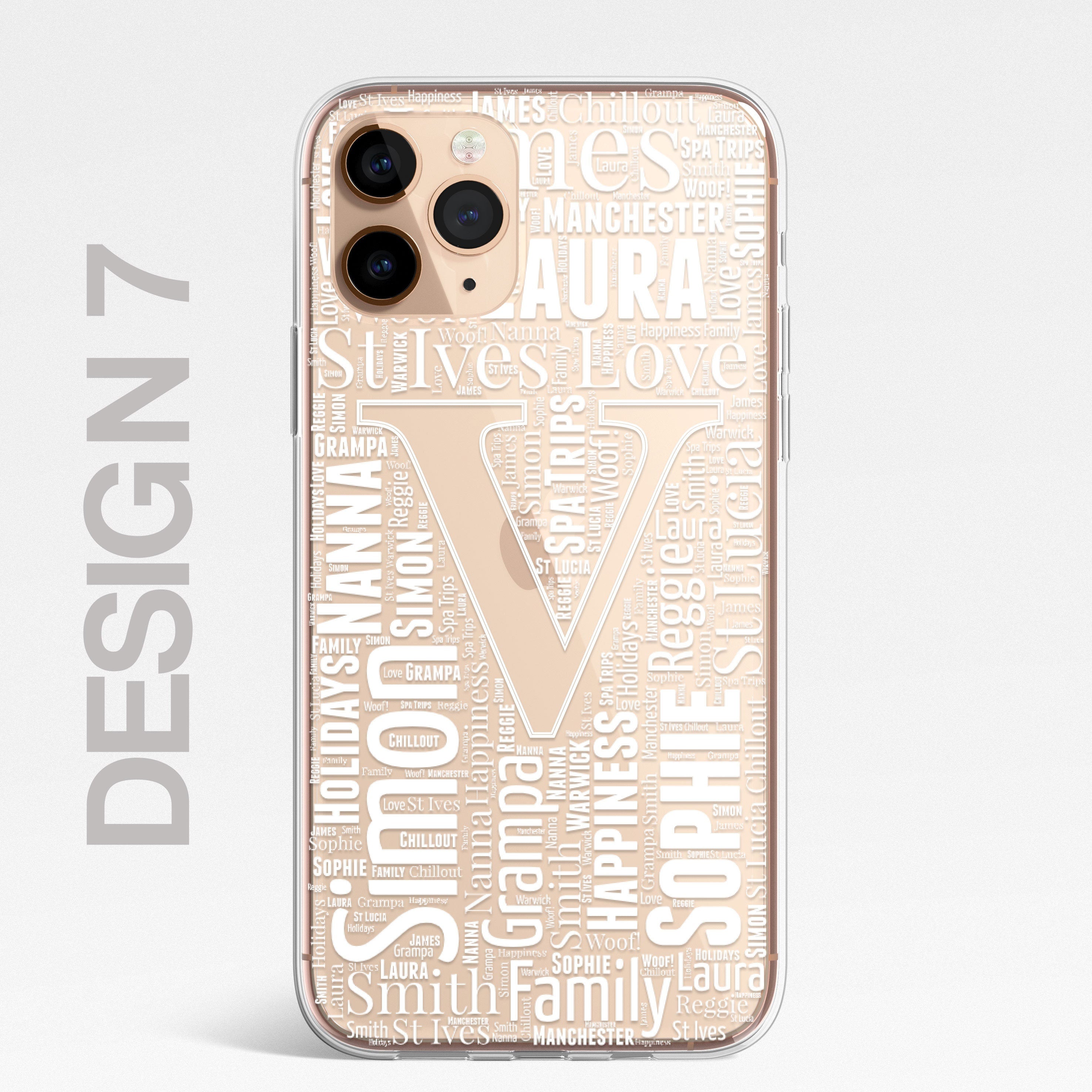 Personalised Word Art WORDLE3 Custom CLEAR Phone Case Cover for iPhone 14 13 12