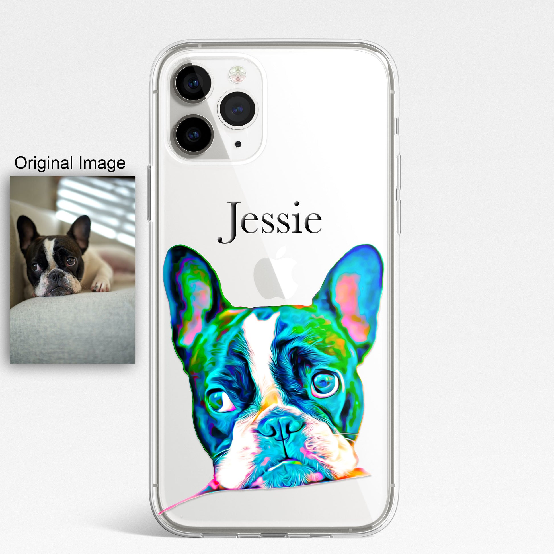 PET Painting Portrait Dog Cat Horse Animal Personalised Phone Case Custom Photo CLEAR Cover for iPhone & Samsung Galaxy