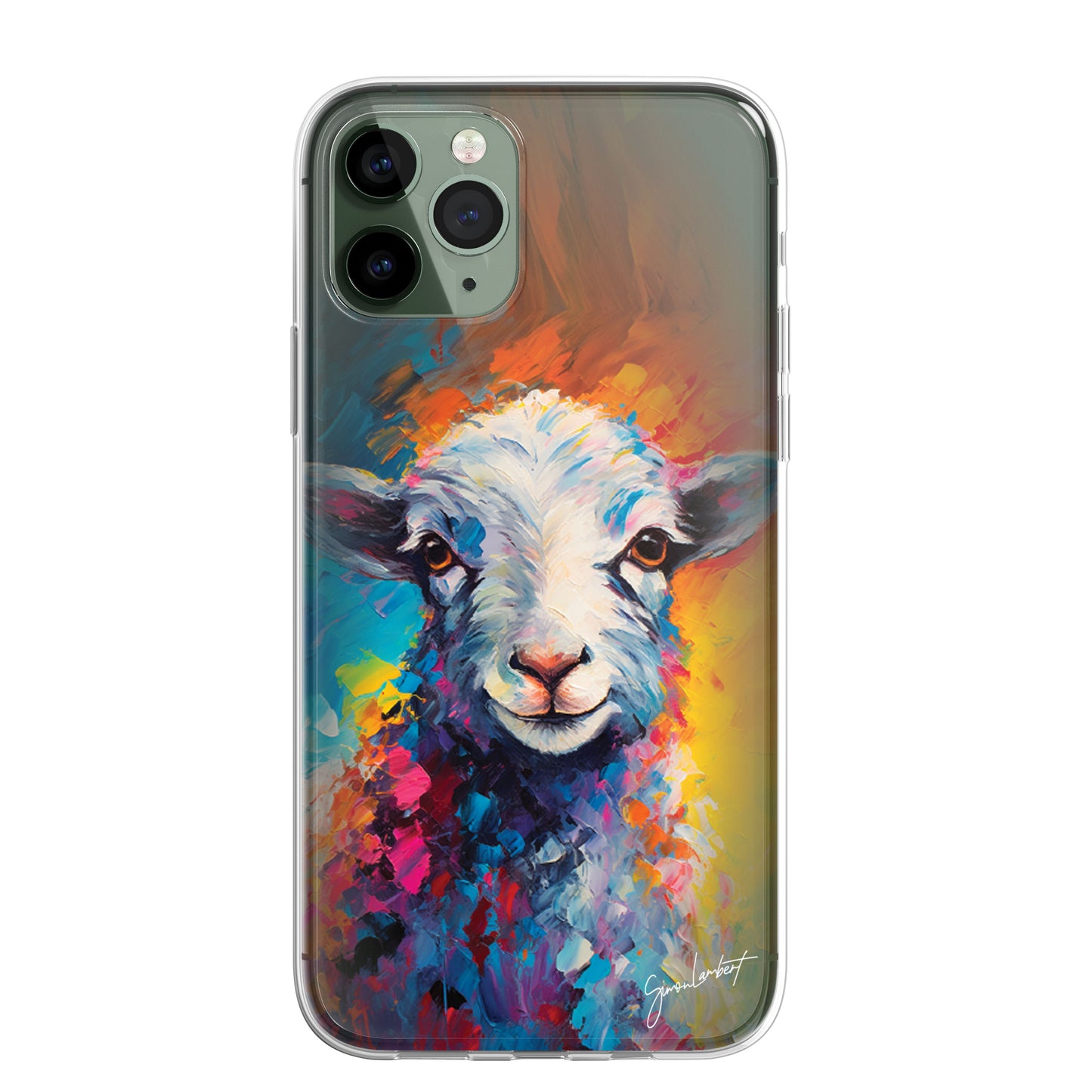 British Farm Animals Phone Case Palette Knife Art CLEAR Cover Case for iPhone 15 14 13 12 Pro +