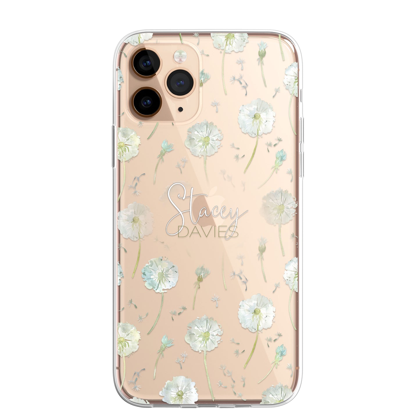 Personalised Floral Dandelion Custom CLEAR Cover Case Flower for iPhone 14 13 12