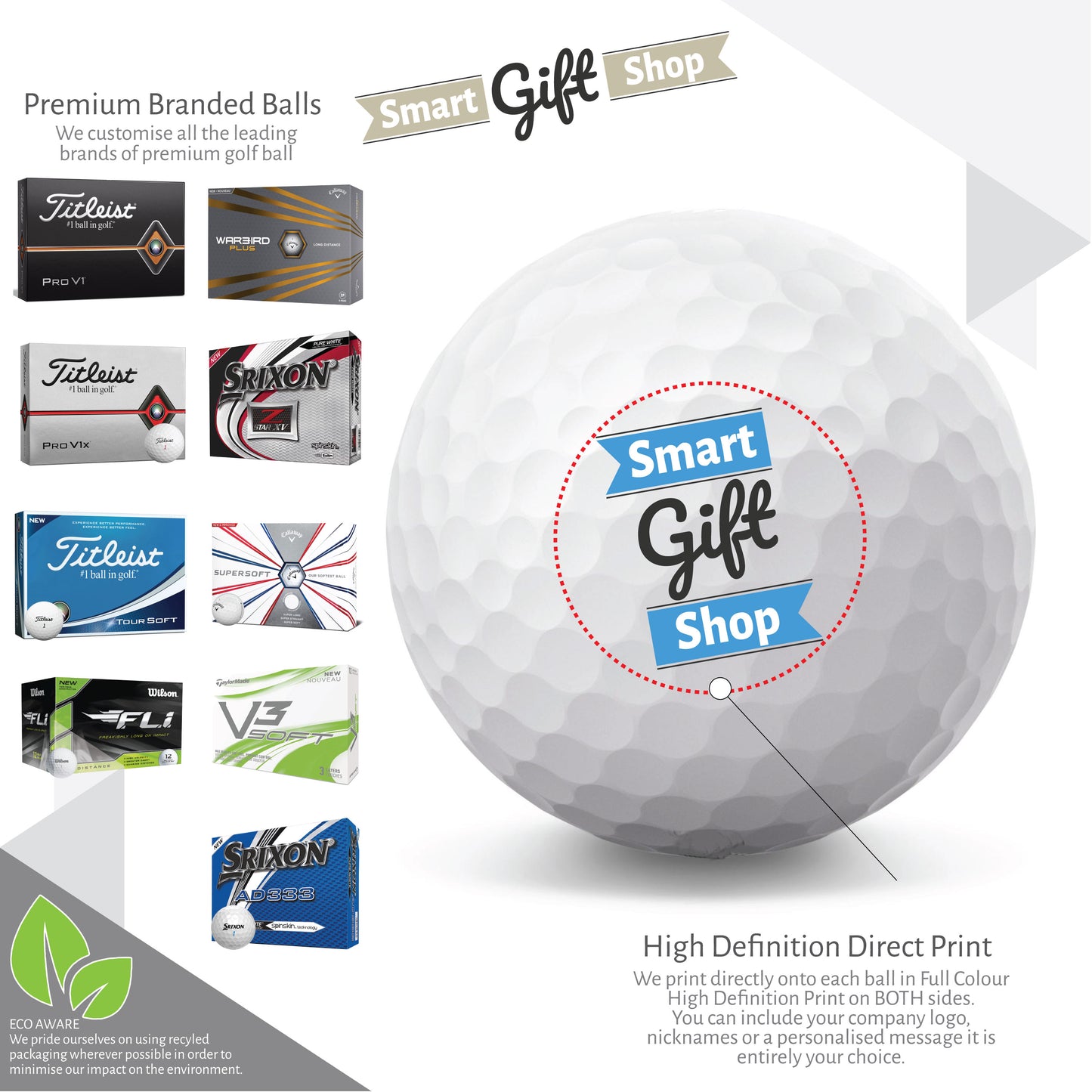 Personalised Golf Balls CUSTOM IMAGE/LOGO Titleist Pro V1 Callaway Srixon Taylor