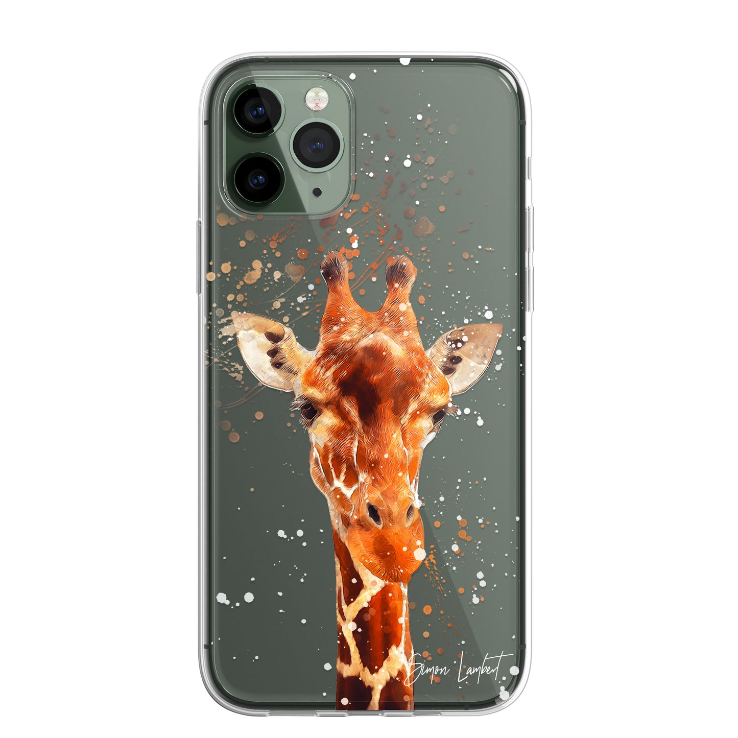 Giraffe Family Phone Case CLEAR Splatter Phone Cover Case for iPhone 14 13 12 +