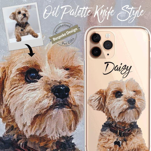 PET Painting Portrait OIL Dog Cat Personalised CLEAR Cover Case for iPhone 14 13