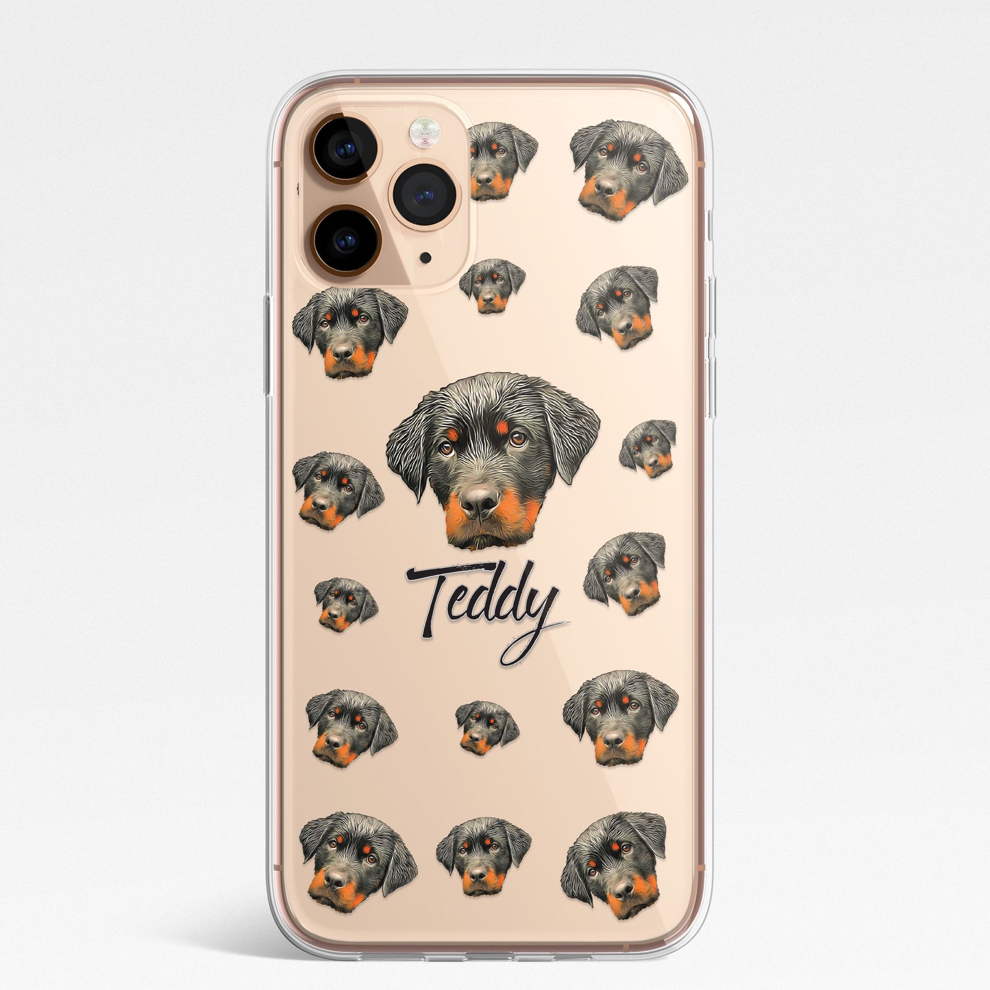 PET Dog Cat Icon Personalised Animal Phone Case CLEAR Cover for iPhone 14 13 12+