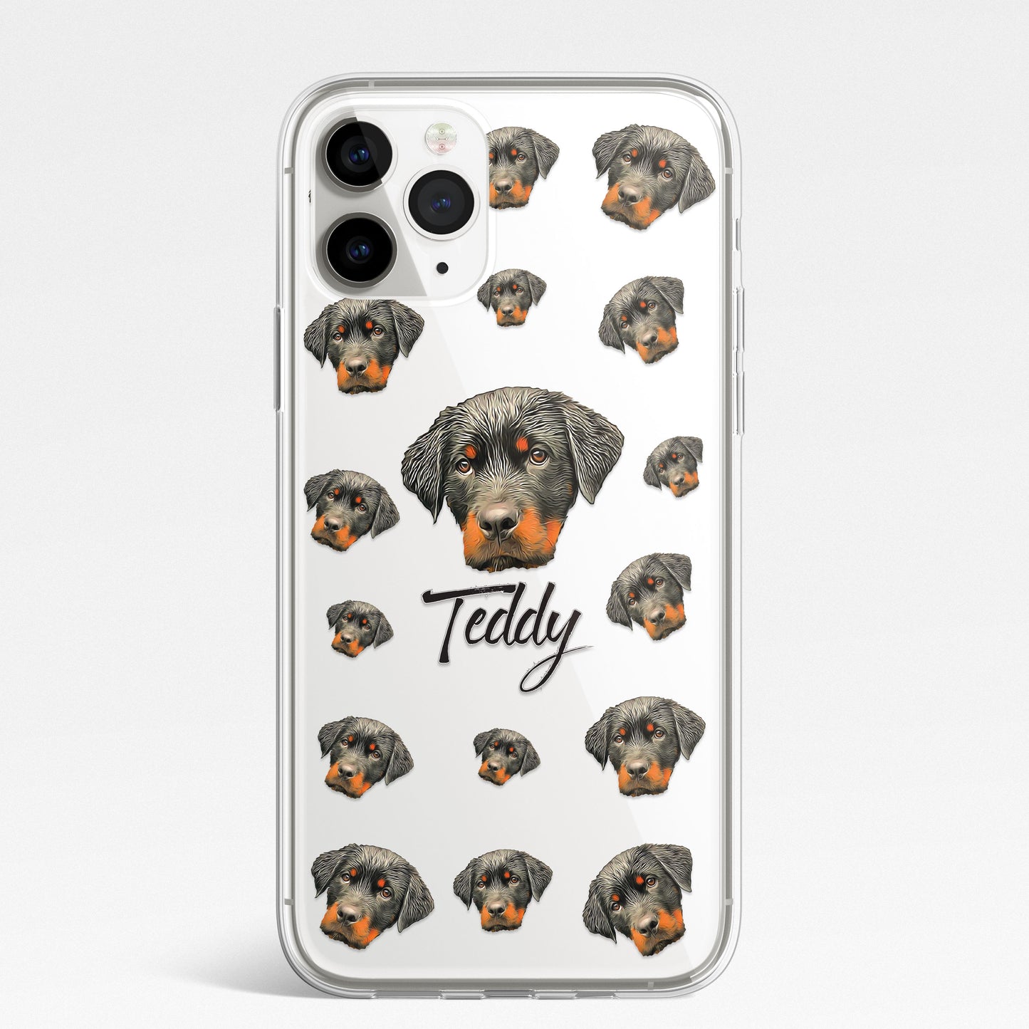 PET Dog Cat Icon Personalised Animal Phone Case CLEAR Cover for iPhone 14 13 12+