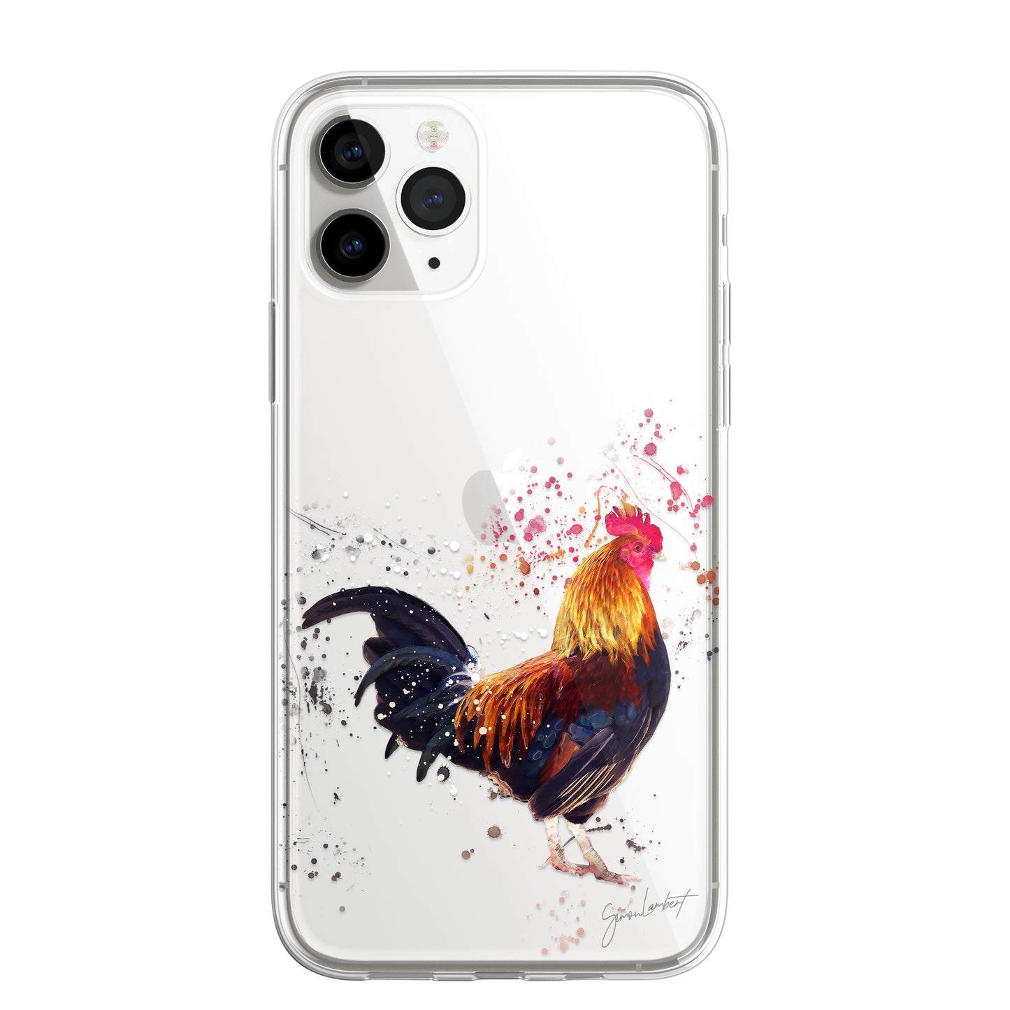 British Birds Phone Case Splatter Art CLEAR Cover Case for iPhone 14 13 12 Pro +