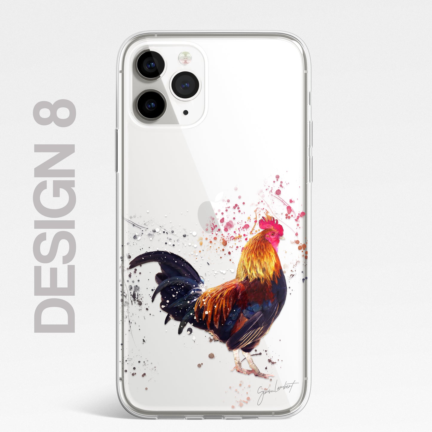 British Birds Phone Case Splatter Art CLEAR Cover Case for iPhone 14 13 12 Pro +